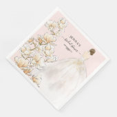 Waterverf Magnolia Bruid Vrijgezellenfeest Servet (Hoek)