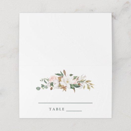 Waterverf Magnolia bruiloft uitnodiging escort Kaa (Buitenkant ongevouwen)