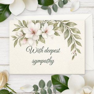 Waterverf Magnolia Condoleancekaart Kaart