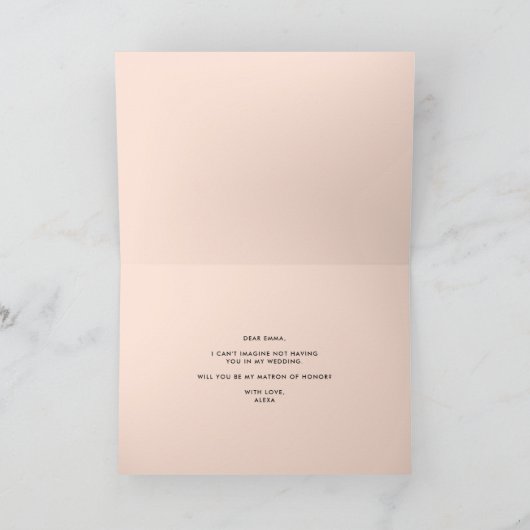 Waterverf Magnolia Cotton Garland Matron of Honor Kaart (Binnen)