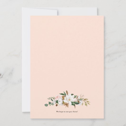 Waterverf Magnolia Cotton Wreath Graduation Party Kaart (Achterkant)