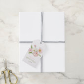 Waterverf Magnolia en Peonies Wedding Dank u Cadeaulabel (Met Touw)