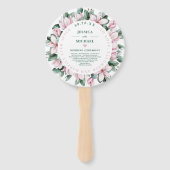 Waterverf Magnolia Eucalyptus Bouquet Wedding Handwaaier (Voorkant)