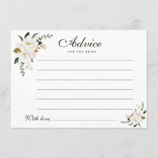 waterverf magnolia floral advieskaart (Voorkant)