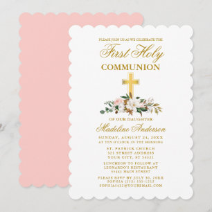 Waterverf Magnolia Floral Gold Cross Kaart