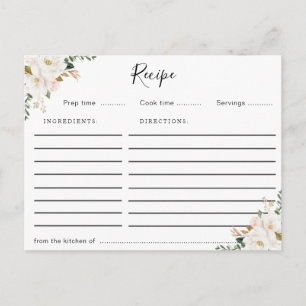 waterverf magnolia floral recept card briefkaart