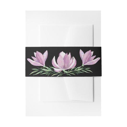 Waterverf Magnolia Floral Uitnodigingen Wikkel (Voorkant Voorbeeld)