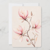 Waterverf Magnolia Floral Vrijgezellenfeest CUSTOM Kaart (Achterkant)