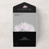 Waterverf Magnolia Floral Wedding All In One Uitnodiging (Buitenkant)