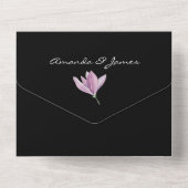 Waterverf Magnolia Floral Wedding All In One Uitnodiging (Achterkant)