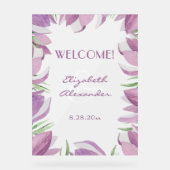 Waterverf Magnolia Floral Wedding Welkom Acryl Bord (Voorkant)