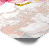 Waterverf Magnolia Florals op White Marble Easter Poster (Hoek)