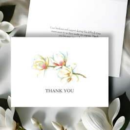 Waterverf Magnolia Flower Funeral Bedankt Card
