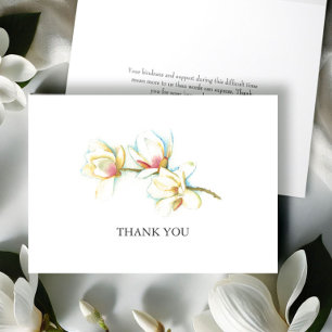Waterverf Magnolia Flower Funeral Bedankt Card