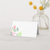 Waterverf Magnolia Flower in Pink Guest Table Plaatskaartje (Voorkant)