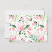 Waterverf Magnolia Flower in Pink Summer Save The Date (Achterkant)