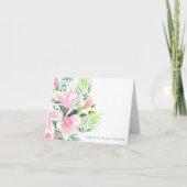Waterverf Magnolia Flower in roze Personalized Bedankkaart (Voorkant)