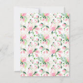 Waterverf Magnolia Flower in roze Personalized Notitiekaartje (Achterkant)