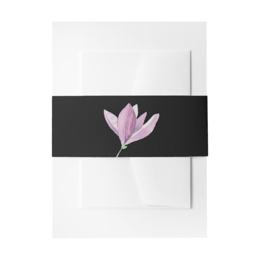 Waterverf Magnolia Flower Uitnodigingen Wikkel (Voorkant Voorbeeld)