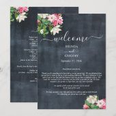 Waterverf Magnolia Flowers Weddenrenroute Programmakaart (Voorkant / Achterkant)