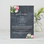 Waterverf Magnolia Flowers Weddenrenroute Programmakaart (Staand voorkant)