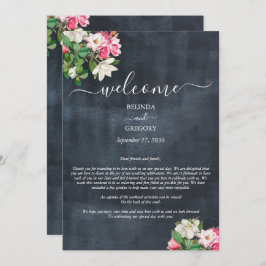 Waterverf Magnolia Flowers Weddenrenroute Programmakaart