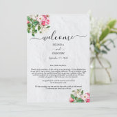 Waterverf Magnolia Flowers Weddenrenroute Programmakaart (Staand voorkant)