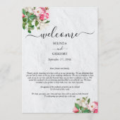 Waterverf Magnolia Flowers Weddenrenroute Programmakaart (Voorkant)