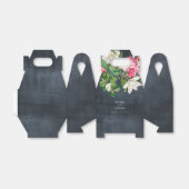 Waterverf Magnolia Flowers Weddenschap Black White Bedankdoosjes (Uitgevouwen)