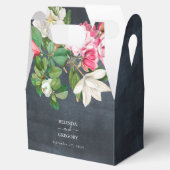 Waterverf Magnolia Flowers Weddenschap Black White Bedankdoosjes (Geopend)