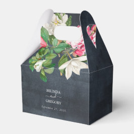 Waterverf Magnolia Flowers Weddenschap Black White Bedankdoosjes