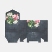 Waterverf Magnolia Flowers Weddenschap Black White Bedankdoosjes (Uitgevouwen)