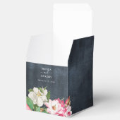 Waterverf Magnolia Flowers Weddenschap Black White Bedankdoosjes (Geopend)