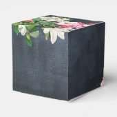 Waterverf Magnolia Flowers Weddenschap Black White Bedankdoosjes (Achterkant)