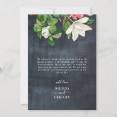 Waterverf Magnolia Flowers Weddenschap Black White Bedankkaart (Achterkant)