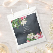 Waterverf Magnolia Flowers Weddenschap Black White Bedankzakje (Geknipt)