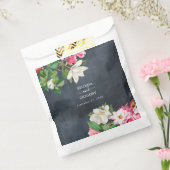 Waterverf Magnolia Flowers Weddenschap Black White Bedankzakje (Gezegeld)