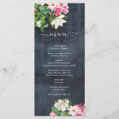 Waterverf Magnolia Flowers Weddenschap Black White Menu (Voorkant)