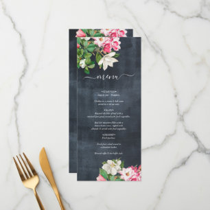 Waterverf Magnolia Flowers Weddenschap Black White Menu