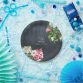 Waterverf Magnolia Flowers Weddenschap Black White Papieren Bordje (Feest)