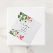 Waterverf Magnolia Flowers Wedding Bedankjes Labels (In situ)