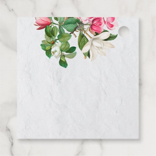 Waterverf Magnolia Flowers Wedding Bedankjes Labels (Achterkant)