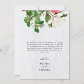 Waterverf Magnolia Flowers Wedding Bedankkaart (Achterkant)