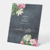 Waterverf Magnolia Flowers Wedding Cards Gifts Reclamebord Met Voetstuk (Voorkant)