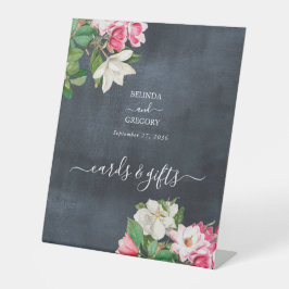 Waterverf Magnolia Flowers Wedding Cards Gifts Reclamebord Met Voetstuk