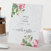 Waterverf Magnolia Flowers Wedding Cards Gifts Reclamebord Met Voetstuk (Insitu)