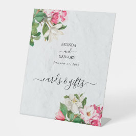 Waterverf Magnolia Flowers Wedding Cards Gifts Reclamebord Met Voetstuk