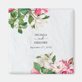 Waterverf Magnolia Flowers Wedding Favor Magneet