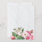 Waterverf Magnolia Flowers Wedding Kaart (Achterkant)