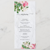 Waterverf Magnolia Flowers Wedding Menu (Voorkant)